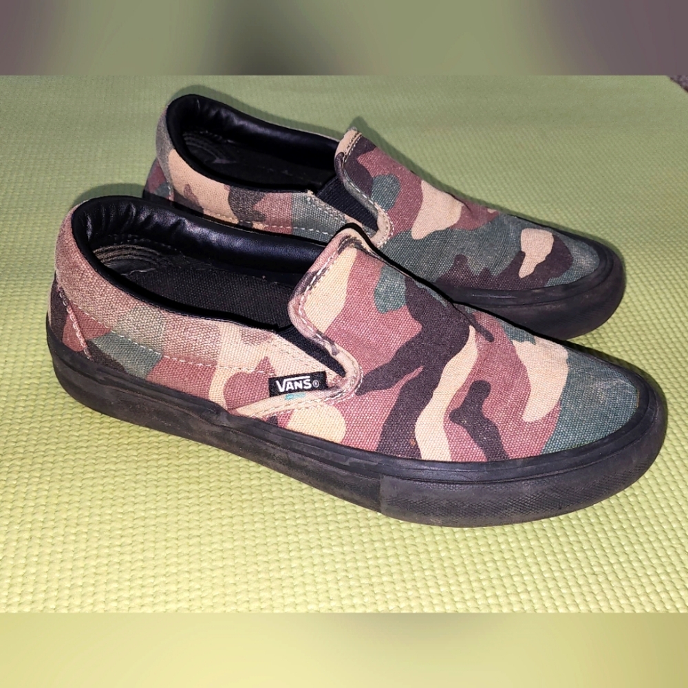 Vans Camo Slip On Shoes